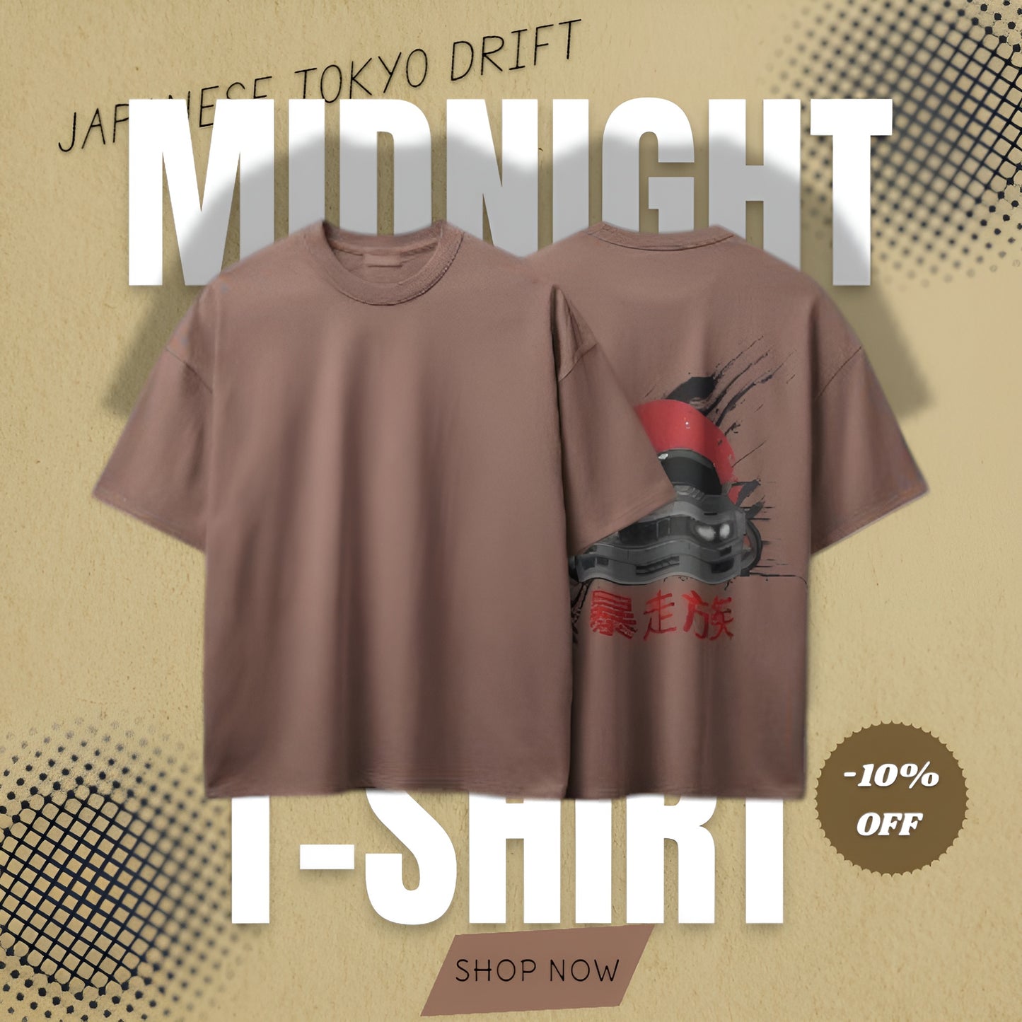 Brown japanese drift jdm t-shirt for men - Vellin Wear