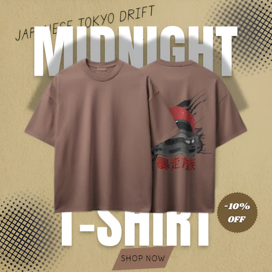 Brown japanese drift jdm t-shirt for men - Vellin Wear